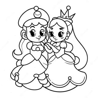 Cute Mario And Princess Peach Coloring Page 39193-31492