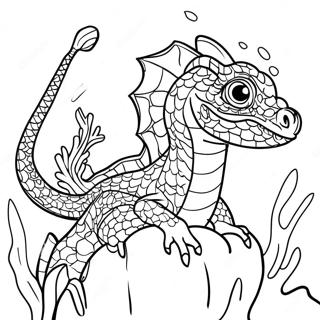 Majestic Water Dragon Underwater Coloring Page 39203-31495