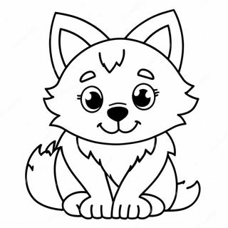 Kawaii Cute Wolf Coloring Page 39222-31507