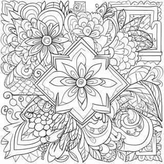 Square Coloring Page With Fun Patterns 39252-31535