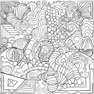 Colorful Geometric Shapes Square Coloring Page 39253-31531