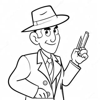 Inspector Gadget With His Gadget Arm Coloring Page 39263-31542