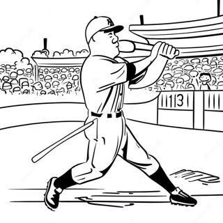 Babe Ruth Hitting Home Run Coloring Page 39283-31554