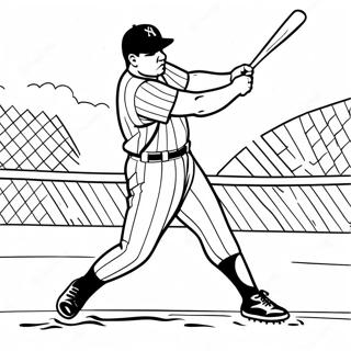 Babe Ruth Hitting Home Run Coloring Page 39283-31555