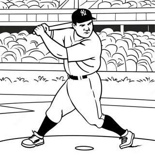 Babe Ruth Hitting Home Run Coloring Page 39283-31556