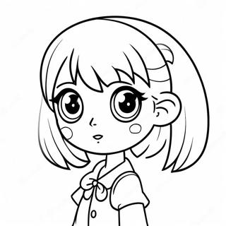 Cute Anime Girl With Big Eyes Coloring Page 392-310