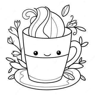 Cute Floral Teacup Coloring Page 39303-31569