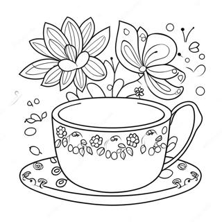 Cute Floral Teacup Coloring Page 39303-31570