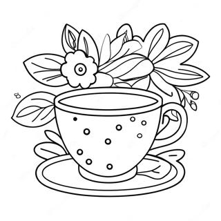 Cute Floral Teacup Coloring Page 39303-31571