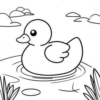 Rubber Duck Swimming In A Pond Coloring Page 39312-31575