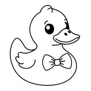 Cute Rubber Duck With Bowtie Coloring Page 39313-31580