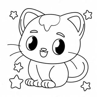 Cute Mew With Sparkling Stars Coloring Page 3932-3237