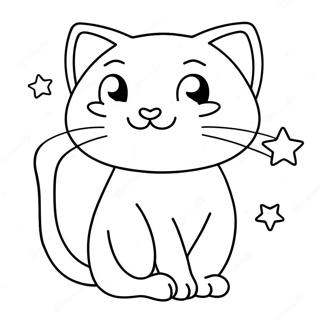 Cute Mew With Sparkling Stars Coloring Page 3932-3240