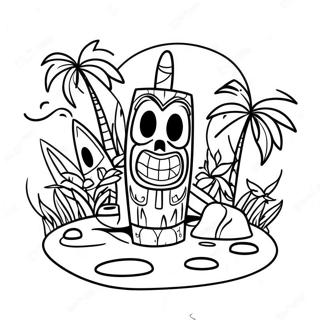 Tiki Island Paradise Coloring Page 39342-31602