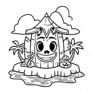 Tiki Island Paradise Coloring Page 39342-31604