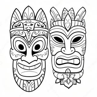 Colorful Tiki Masks Coloring Page 39343-31599