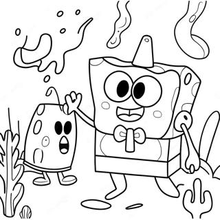 Spongebob And Patrick Jellyfishing Adventure Coloring Page 39373-31625