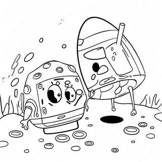 Spongebob And Patrick Jellyfishing Adventure Coloring Page 39373-31627