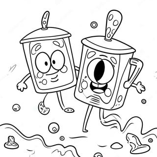 Spongebob And Patrick Jellyfishing Adventure Coloring Page 39373-31628