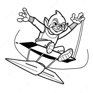 Green Goblin Flying On Glider Coloring Page 39423-31667