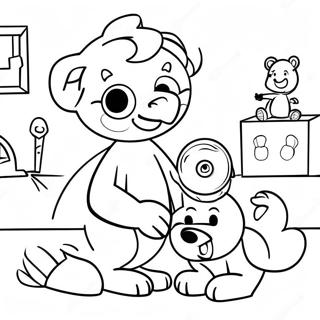 Funny Big Brother Playing With Toys Coloring Page 39443-31679