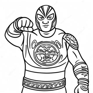 Dominik Mysterio Wrestling Action Coloring Page 39462-31698