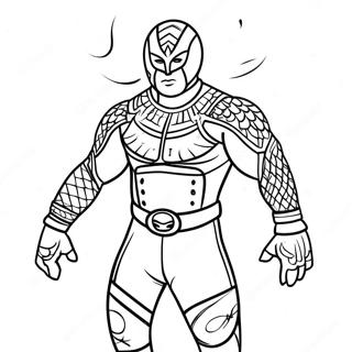 Dominik Mysterio Wrestling Action Coloring Page 39462-31699