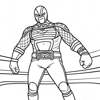 Dominik Mysterio Wrestling Action Coloring Page 39462-31700