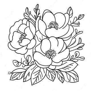 Elegant Peony Bouquet Coloring Page 39473-31707