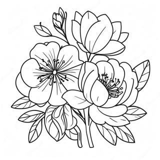 Elegant Peony Bouquet Coloring Page 39473-31708