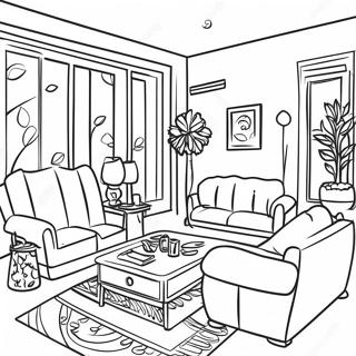 Interior Living Room Coloring Page 39542-31759