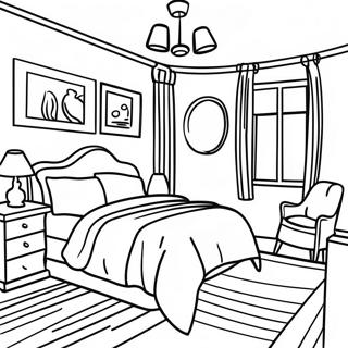 Cozy Bedroom Interior Coloring Page 39543-31761