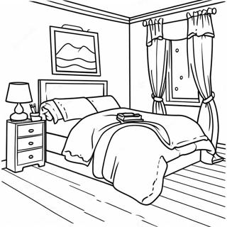 Cozy Bedroom Interior Coloring Page 39543-31764