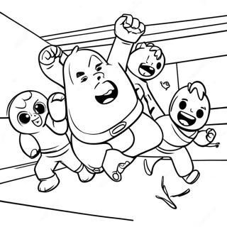 Gang Beasts Funny Fighting Scene Coloring Page 39563-31774