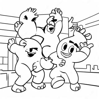 Gang Beasts Funny Fighting Scene Coloring Page 39563-31776