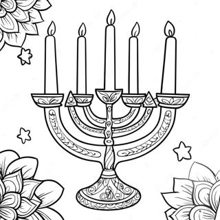 Hanukkah Menorah Coloring Page 39572-31783