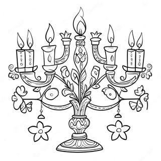 Decorative Hanukkah Menorah Coloring Page 39573-31785