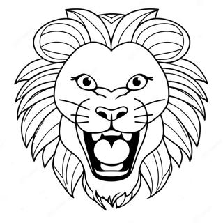 Fierce Lion Roaring Coloring Page 39603-31816