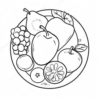 Lunch Plate With Colorful Fruits Coloring Page 39612-31811