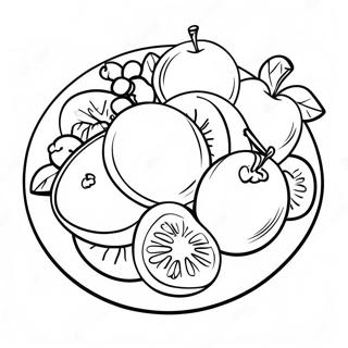 Lunch Plate With Colorful Fruits Coloring Page 39612-31812