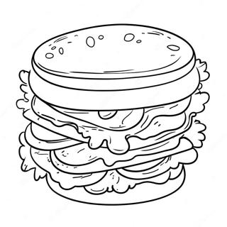 Cheerful Sandwich With Smiling Face Coloring Page 39613-31839