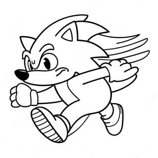 Sonic The Hedgehog Running Fast Coloring Page 3962-3262