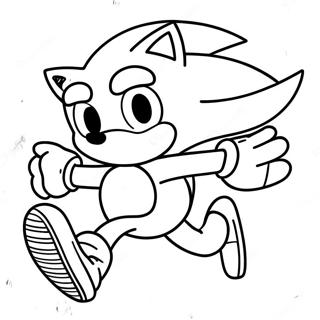 Sonic The Hedgehog Running Fast Coloring Page 3962-3263