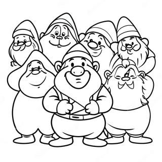 Seven Dwarfs Coloring Page 39662-31864