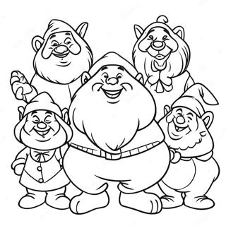 Happy Seven Dwarfs Coloring Page 39663-31855