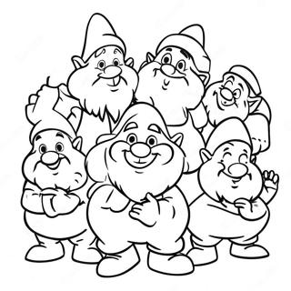 Happy Seven Dwarfs Coloring Page 39663-31856