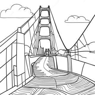 Golden Gate Bridge At Sunset Coloring Page 39673-31865