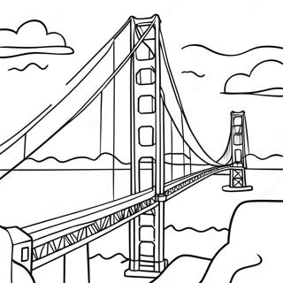 Golden Gate Bridge At Sunset Coloring Page 39673-31866