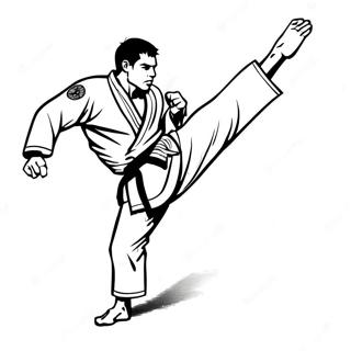 Dynamic Jiu Jitsu Fighter Coloring Page 39683-31873