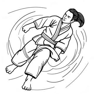 Dynamic Jiu Jitsu Fighter Coloring Page 39683-31874